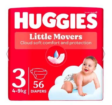 Huggies Little Movers підгузники дитячі 3 (4-9кг) 56шт